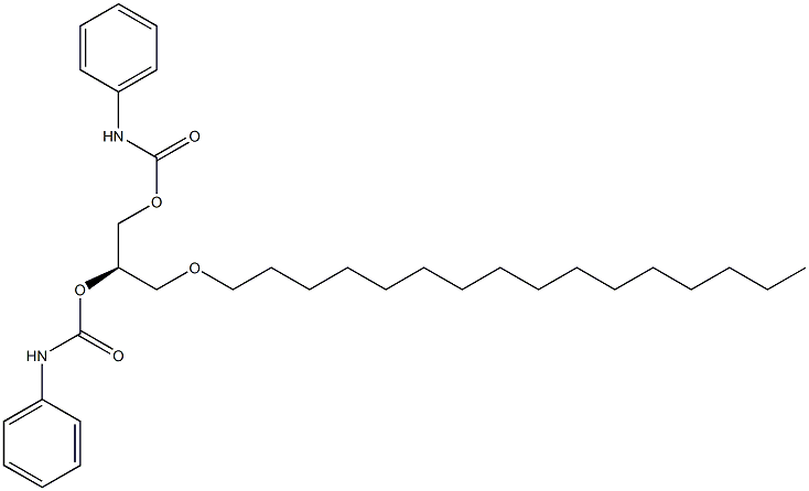 [R,(-)]-3-O-Hexadecyl-1-O,2-O-bis(N-phenylcarbamoyl)-D-glycerol Structure