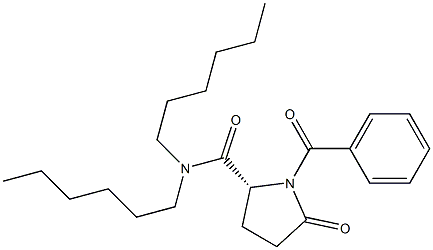 (2R)-1-Benzoyl-N,N-dihexyl-5-oxo-2-pyrrolidinecarboxamide 구조식 이미지