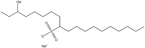 3-Hydroxynonadecane-9-sulfonic acid sodium salt Structure