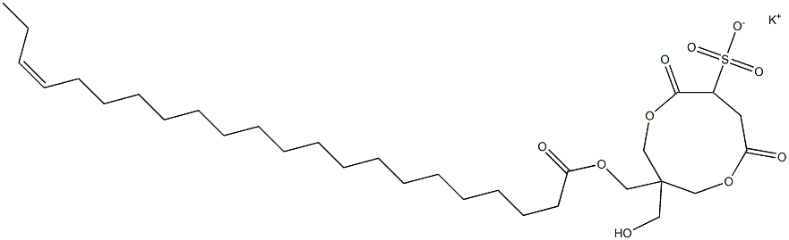 1-[[[(Z)-1-Oxo-19-docosen-1-yl]oxy]methyl]-1-(hydroxymethyl)-4,7-dioxo-3,8-dioxacyclononane-6-sulfonic acid potassium salt Structure