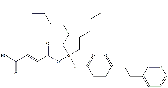 3,3'-[Dihexylstannanediylbis(oxycarbonyl)]bis[(Z)-acrylic acid benzyl] ester 구조식 이미지