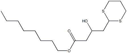 3-Hydroxy-4-(1,3-dithian-2-yl)butyric acid octyl ester Structure