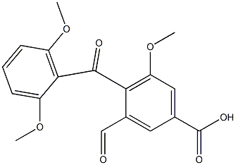 3-Formyl-5-methoxy-4-(2,6-dimethoxybenzoyl)benzoic acid 구조식 이미지