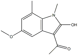 3-Acetyl-7-methyl-5-methoxy-1-methyl-1H-indol-2-ol 구조식 이미지