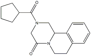 2-(Cyclopentylcarbonyl)-1,2,3,6,7,11b-hexahydro-4H-pyrazino[2,1-a]isoquinolin-4-one 구조식 이미지