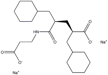 (2S,4S)-2,4-Bis(cyclohexylmethyl)-5-oxo-6-azanonanedioic acid disodium salt 구조식 이미지