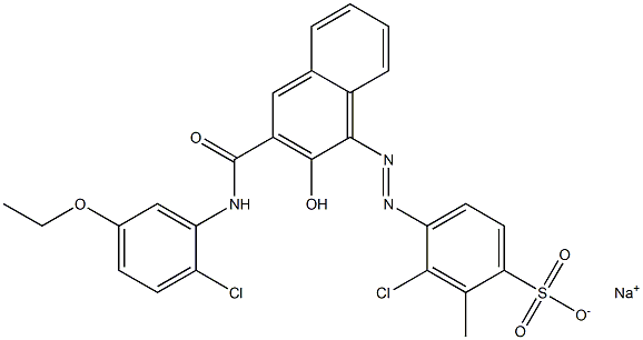 3-Chloro-2-methyl-4-[[3-[[(2-chloro-5-ethoxyphenyl)amino]carbonyl]-2-hydroxy-1-naphtyl]azo]benzenesulfonic acid sodium salt Structure