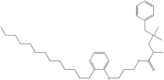 N,N-Dimethyl-N-benzyl-N-[2-[[3-(2-tridecylphenyloxy)propyl]oxycarbonyl]propyl]aminium 구조식 이미지