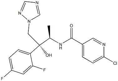 N-[(1R,2R)-2-(2,4-Difluorophenyl)-2-hydroxy-1-methyl-3-(1H-1,2,4-triazol-1-yl)propyl]6-chloropyridine-3-carboxamide Structure