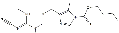 4-[[[(2-Cyano-3-methylguanidino)methyl]thio]methyl]-5-methyl-1H-imidazole-1-carboxylic acid butyl ester 구조식 이미지