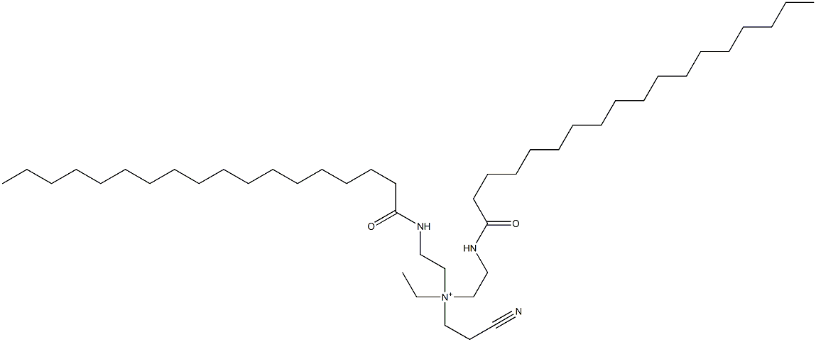 2-Cyano-N-ethyl-N,N-bis[2-[(1-oxooctadecyl)amino]ethyl]ethanaminium Structure