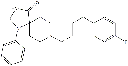 8-[4-(4-Fluorophenyl)butyl]-1-phenyl-1,3,8-triazaspiro[4.5]decan-4-one 구조식 이미지