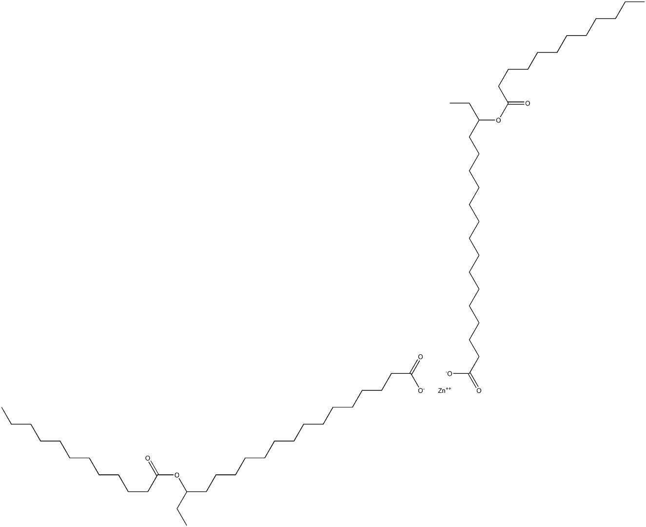 Bis(16-lauroyloxyoctadecanoic acid)zinc salt Structure