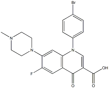 6-Fluoro-1-(4-bromophenyl)-1,4-dihydro-7-(4-methyl-1-piperazinyl)-4-oxoquinoline-3-carboxylic acid 구조식 이미지