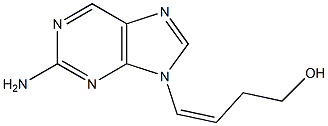 9-[(Z)-4-Hydroxy-1-butenyl]-9H-purin-2-amine 구조식 이미지