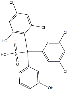 (3,5-Dichlorophenyl)(2,4-dichloro-6-hydroxyphenyl)(3-hydroxyphenyl)methanesulfonic acid Structure