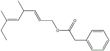 Phenylacetic acid 4,6-dimethyl-2,5-octadienyl ester 구조식 이미지