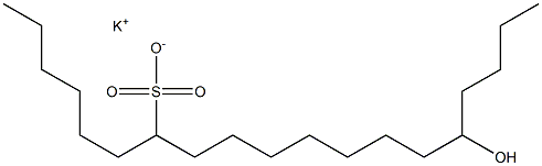 15-Hydroxynonadecane-7-sulfonic acid potassium salt Structure