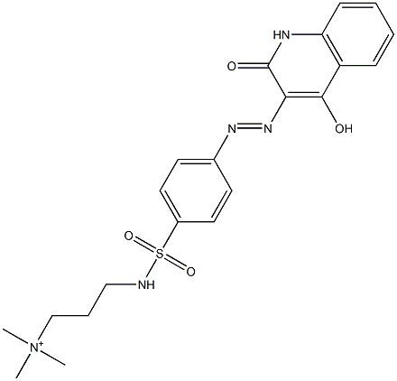 3-[p-(4-Hydroxy-2-oxo-1,2-dihydroquinolin-3-ylazo)phenylsulfonylamino]propyltrimethylaminium 구조식 이미지