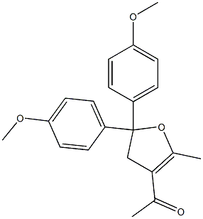 3-Acetyl-4,5-dihydro-2-methyl-5,5-bis(4-methoxyphenyl)furan 구조식 이미지