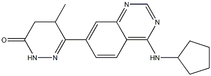 4,5-Dihydro-5-methyl-6-(4-cyclopentylaminoquinazolin-7-yl)pyridazin-3(2H)-one 구조식 이미지