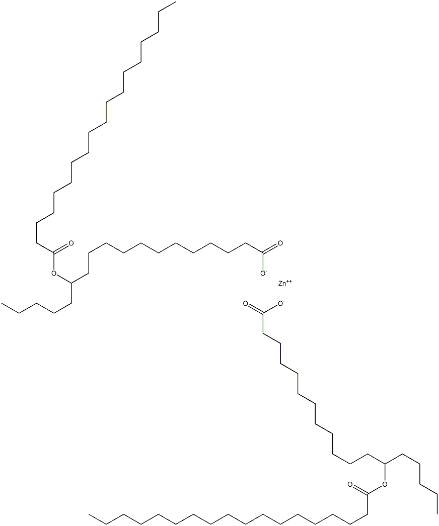 Bis(13-octadecanoyloxyoctadecanoic acid)zinc salt Structure