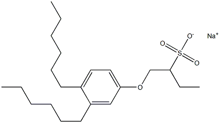 1-(3,4-Dihexylphenoxy)butane-2-sulfonic acid sodium salt Structure