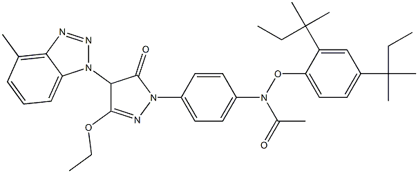 1-[4-[(2,4-Di-tert-pentylphenoxy)acetylamino]phenyl]-3-ethoxy-4-(4-methyl-1H-benzotriazol-1-yl)-5(4H)-pyrazolone Structure