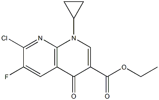 1-Cyclopropyl-4-oxo-6-fluoro-7-chloro-1,4-dihydro-1,8-naphthyridine-3-carboxylic acid ethyl ester 구조식 이미지