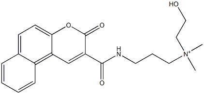 N-(2-Hydroxyethyl)-N,N-dimethyl-3-[3-oxo-3H-naphtho[2,1-b]pyran-2-ylcarbonylamino]-1-propanaminium 구조식 이미지