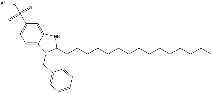 1-Benzyl-2,3-dihydro-2-pentadecyl-1H-benzimidazole-5-sulfonic acid potassium salt 구조식 이미지