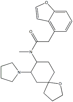 N-Methyl-N-[7-(1-pyrrolidinyl)-1-oxaspiro[4.5]decan-8-yl]-4-benzofuranacetamide Structure