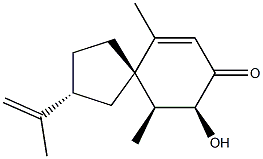 (2R,5S,9S,10S)-9-Hydroxy-6,10-dimethyl-2-(1-methylethenyl)spiro[4.5]dec-6-en-8-one 구조식 이미지