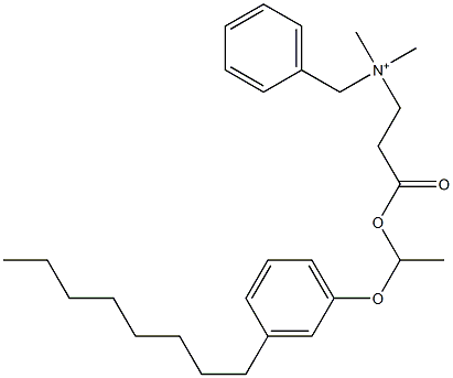 N,N-Dimethyl-N-benzyl-N-[2-[[1-(3-octylphenyloxy)ethyl]oxycarbonyl]ethyl]aminium 구조식 이미지