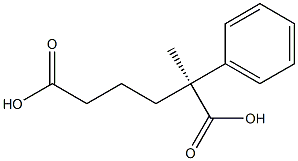 [S,(+)]-2-Methyl-2-phenylhexanedioic acid 구조식 이미지