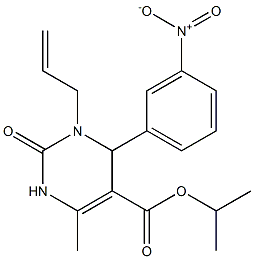 1,2,3,4-Tetrahydro-6-methyl-2-oxo-4-(3-nitrophenyl)-3-(2-propenyl)pyrimidine-5-carboxylic acid isopropyl ester 구조식 이미지