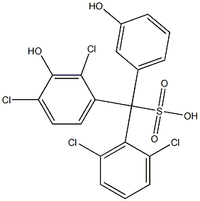 (2,6-Dichlorophenyl)(2,4-dichloro-3-hydroxyphenyl)(3-hydroxyphenyl)methanesulfonic acid Structure