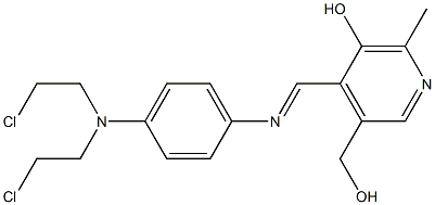 4-[[p-[Bis(2-chloroethyl)amino]phenyl]iminomethyl]-5-hydroxy-6-methyl-3-pyridinemethanol 구조식 이미지