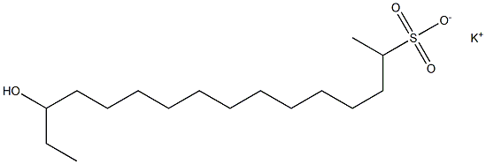 14-Hydroxyhexadecane-2-sulfonic acid potassium salt 구조식 이미지