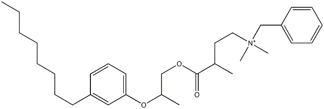 N,N-Dimethyl-N-benzyl-N-[3-[[2-(3-octylphenyloxy)propyl]oxycarbonyl]butyl]aminium 구조식 이미지