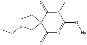 5-Ethyl-5-(ethylthiomethyl)-1-methyl-2-sodiooxy-4,6(1H,5H)-pyrimidinedione Structure