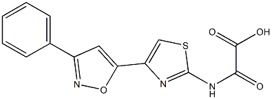 N-[4-[3-Phenyl-5-isoxazolyl]-2-thiazolyl]oxamidic acid 구조식 이미지