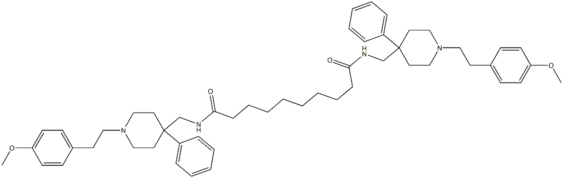 N,N'-Bis[[1-(4-methoxyphenethyl)-4-phenyl-4-piperidyl]methyl]sebacamide 구조식 이미지