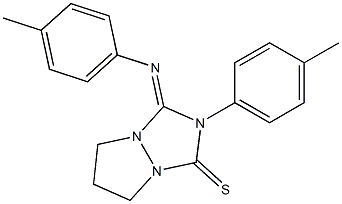 Tetrahydro-2-(4-methylphenyl)-3-[(4-methylphenyl)imino]-1H,5H-pyrazolo[1,2-a][1,2,4]triazole-1-thione Structure