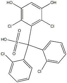 (2,6-Dichloro-3,5-dihydroxyphenyl)bis(2-chlorophenyl)methanesulfonic acid Structure