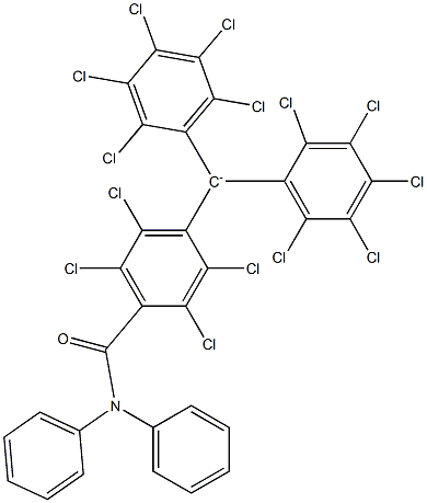 Bis(pentachlorophenyl)(4-(diphenylcarbamoyl)-2,3,5,6-tetrachlorophenyl)methanide Structure