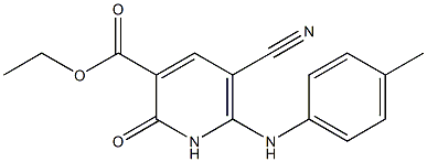 5-Cyano-6-(4-methylanilino)-1,2-dihydro-2-oxopyridine-3-carboxylic acid ethyl ester Structure