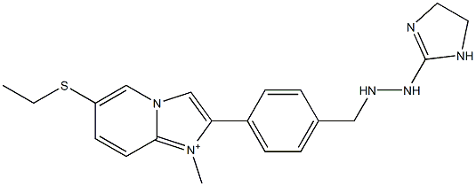 1-Methyl-6-ethylthio-2-[4-[2-[(4,5-dihydro-1H-imidazol)-2-yl]hydrazinomethyl]phenyl]imidazo[1,2-a]pyridin-1-ium 구조식 이미지