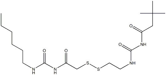 1-(3,3-Dimethylbutyryl)-3-[2-[[(3-hexylureido)carbonylmethyl]dithio]ethyl]urea 구조식 이미지