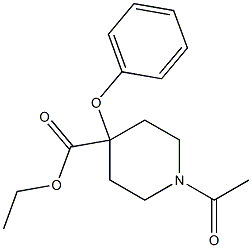 1-Acetyl-4-phenoxy-4-piperidinecarboxylic acid ethyl ester 구조식 이미지